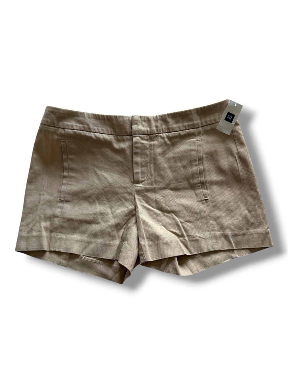 GAP Women's Tan Khaki Micro Short Summer Tailored Shorts 100% Cotton NEW 0
